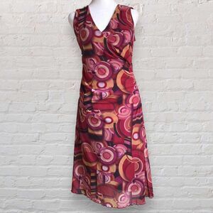 Pink Retro All over Print Maxi Dress